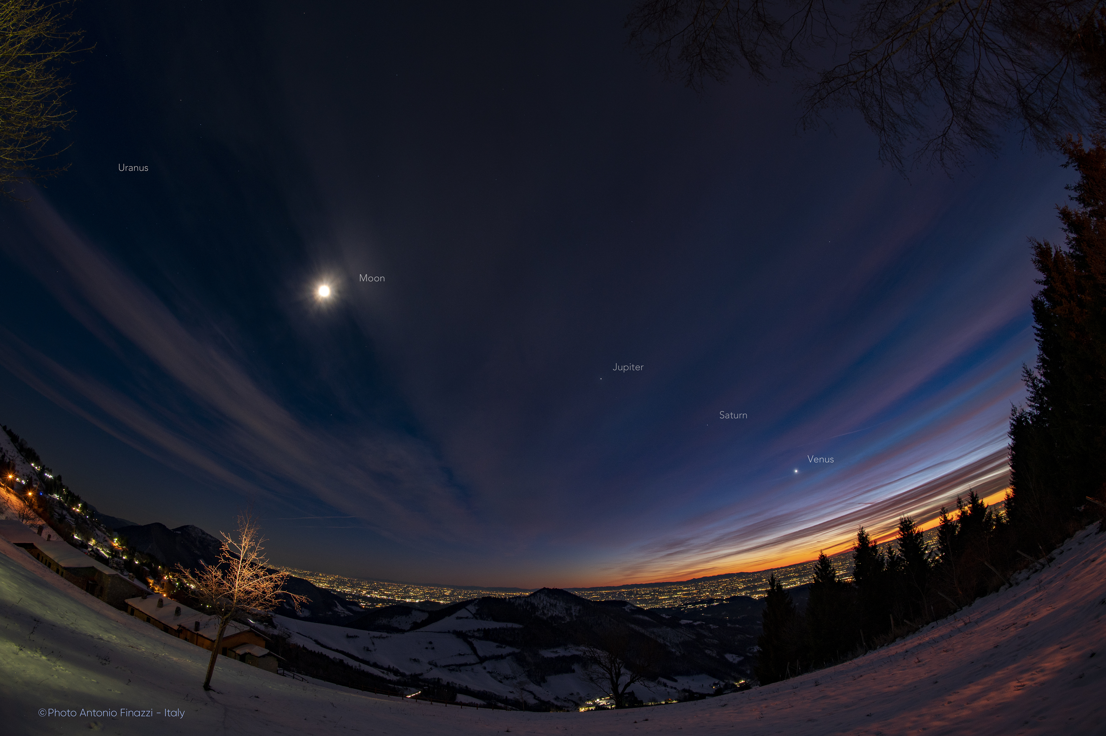Planetary Alignment over Italy
