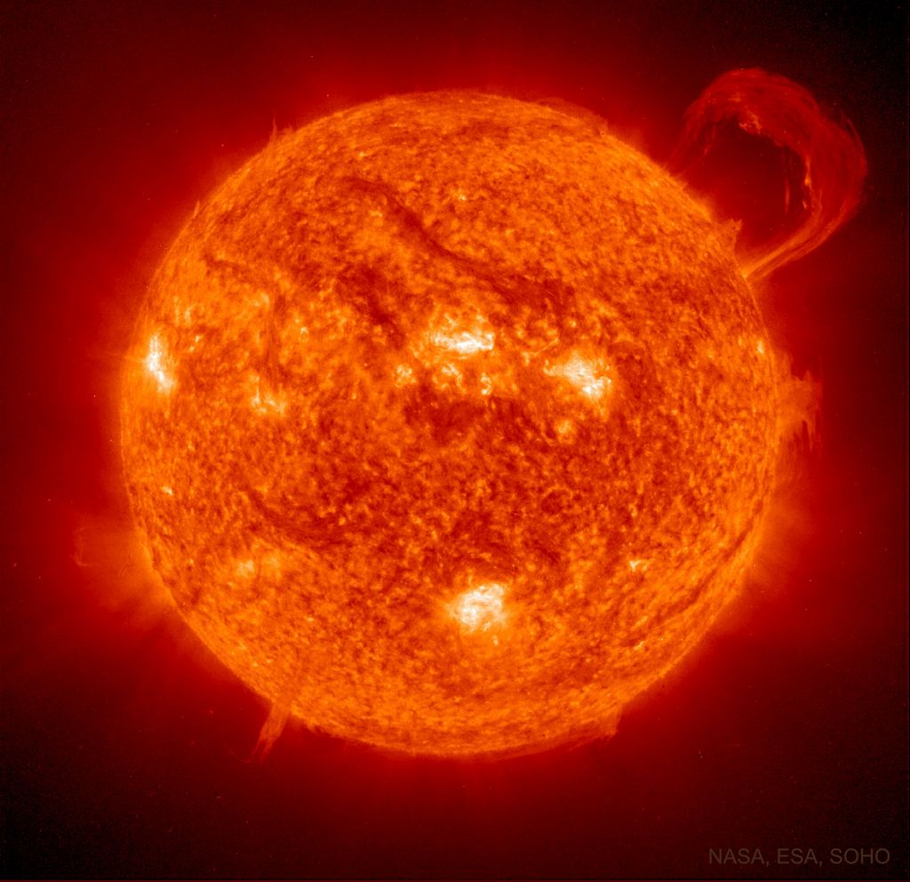 Une proéminence solaire par SOHO