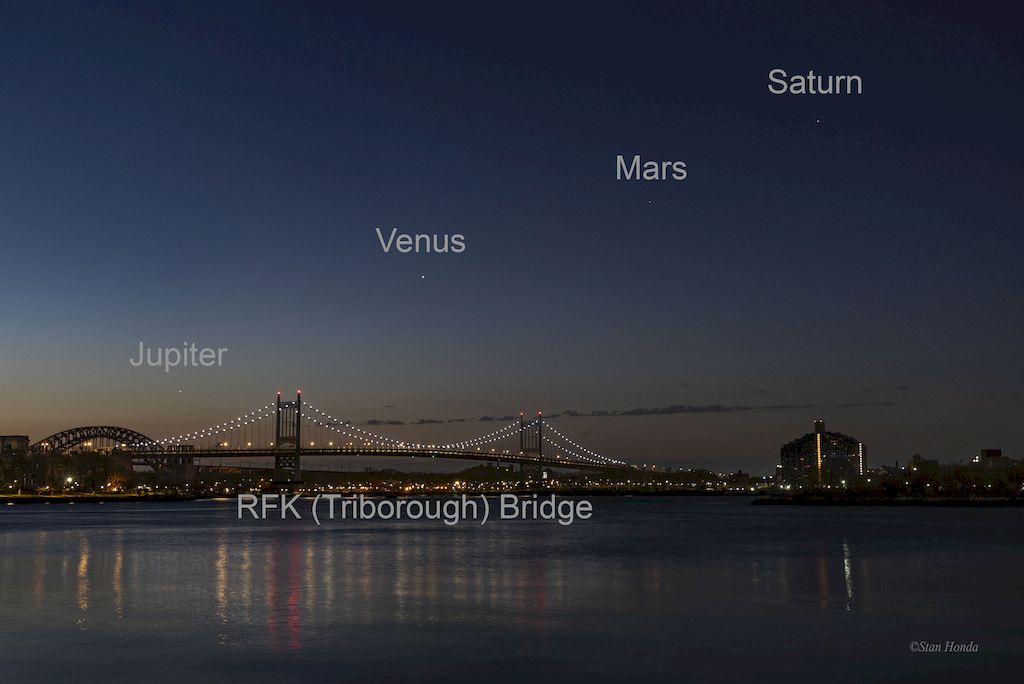 Planet Line over New York Bridge