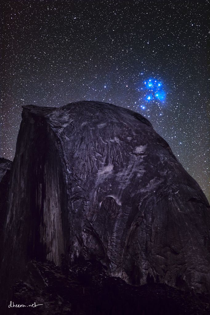 Pléiades au-dessus de Half Dome