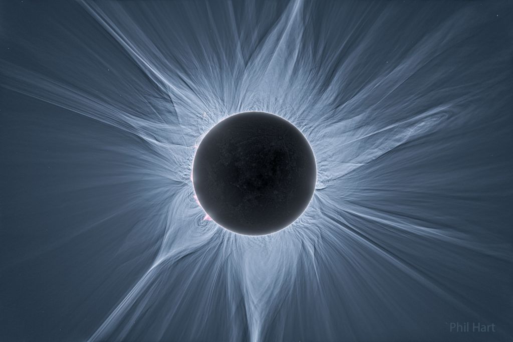 Vue détaillée d'une couronne d'éclipse solaire