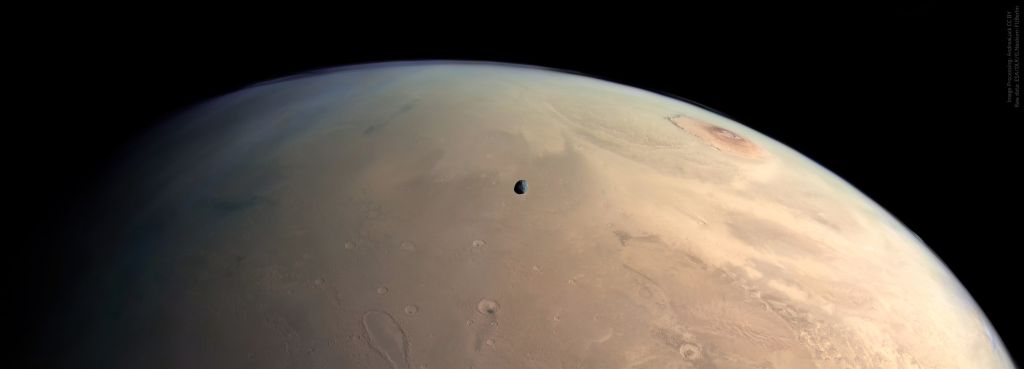 Mars: Moon, Craters, and Volcanos