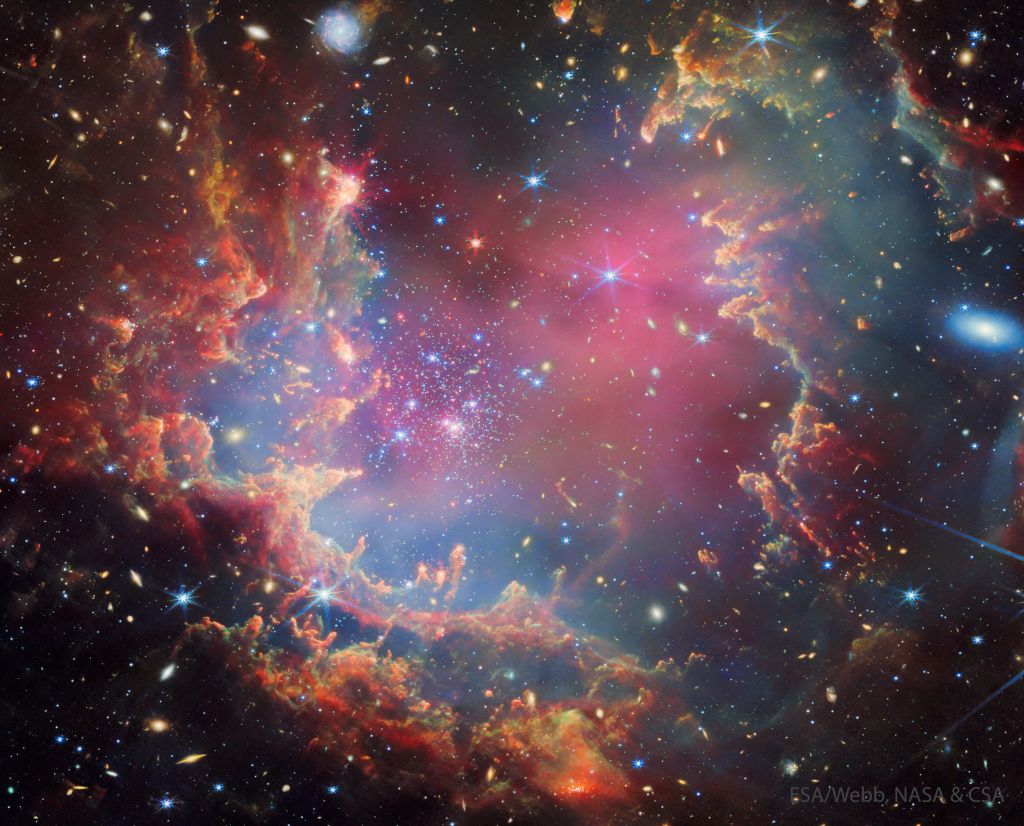 NGC 602: Étoiles contre piliers par Webb