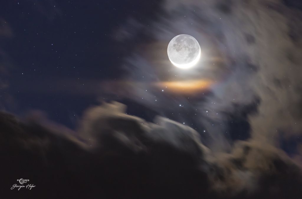 Young Moon and Sister Stars