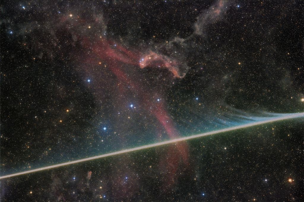 Vaporizing Meteor Photobombs the Lacerta Nebula